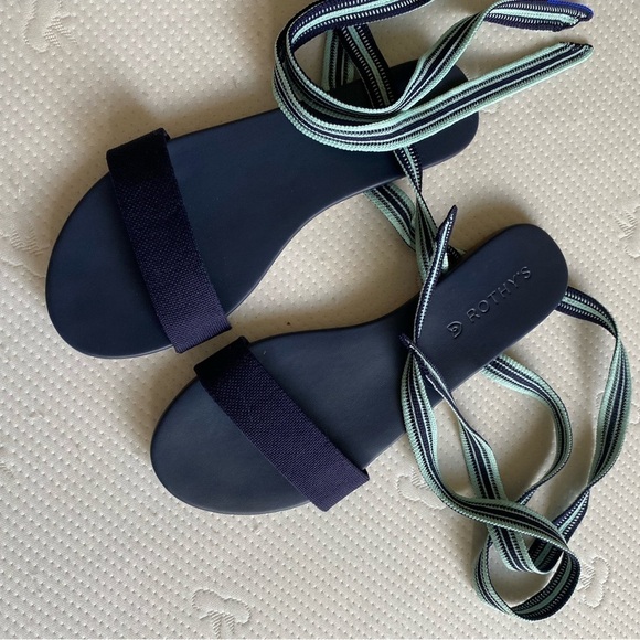 Rothy’s Women’s The Wrap Sandals in Blue Size 8 Tie Sandals - Picture 1 of 4
